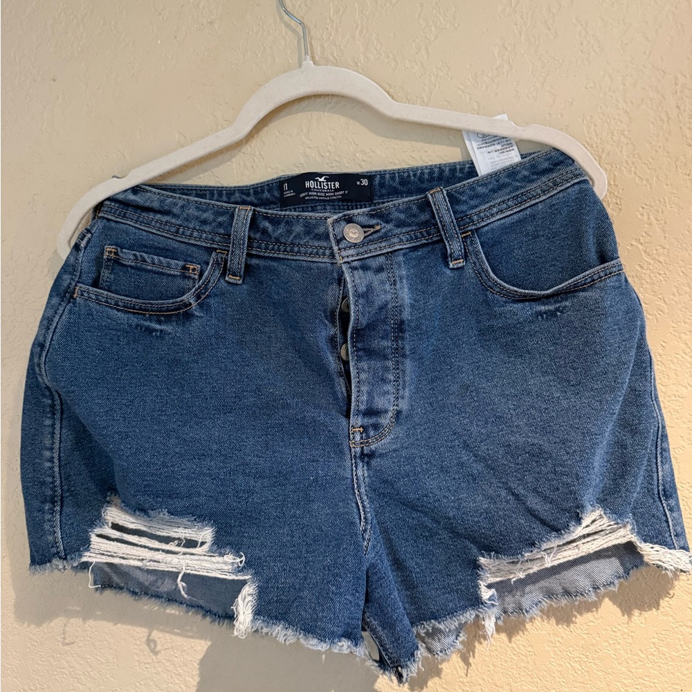 Hollister Women's Distressed Blue Jean Shorts